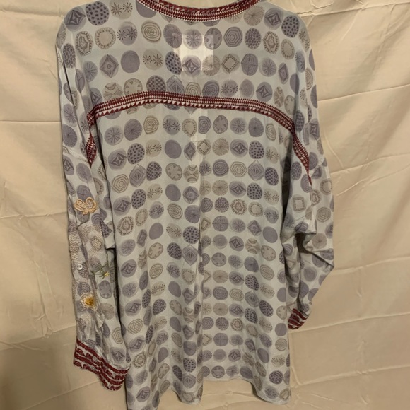 SOLD*** $315 NWT Sz 3X Jessabella Johnny Was 100% Silk Embroidered Blouse - Picture 13 of 16